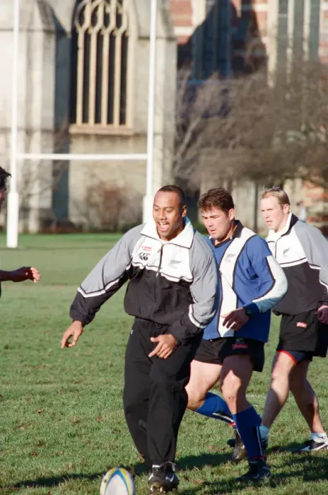 Framed Print : The All Blacks training at Rugby School. Pictured, Jonah Lomu. 2nd December 1997