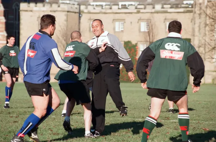 Framed Print : The All Blacks training at Rugby School. Pictured, Jonah Lomu. 2nd December 1997 Framed Print : The All Blacks training at Rugby School. Pictured, Jonah Lomu. 2nd December 1997
