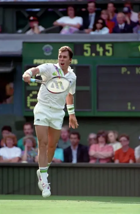 Framed Print : All England Lawn Tennis Championships at Wimbledon. Ivan Lendl in action against Kuhnen Framed Print : All England Lawn Tennis Championships at Wimbledon. Ivan Lendl in action against Kuhnen