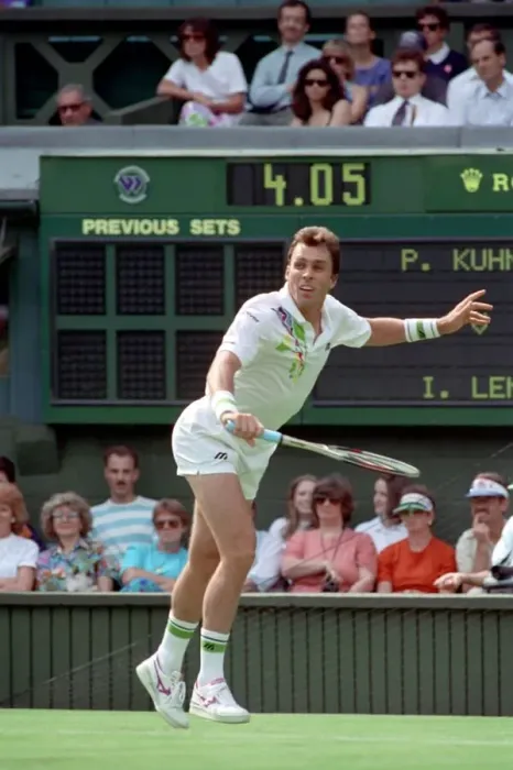 Framed Print : All England Lawn Tennis Championships at Wimbledon. Ivan Lendl in action against Kuhnen Framed Print : All England Lawn Tennis Championships at Wimbledon. Ivan Lendl in action against Kuhnen