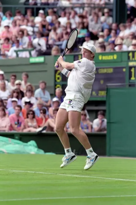 Framed Print : All England Lawn Tennis Championships at Wimbledon. Jim Courier in action during Framed Print : All England Lawn Tennis Championships at Wimbledon. Jim Courier in action during