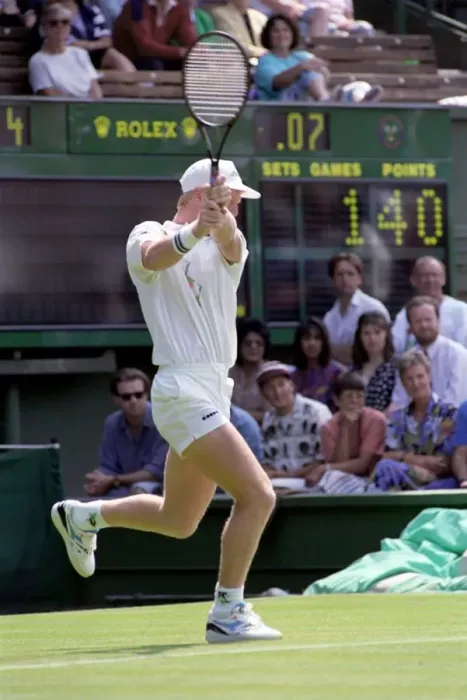 Framed Print : All England Lawn Tennis Championships at Wimbledon. Jim Courier in action during Framed Print : All England Lawn Tennis Championships at Wimbledon. Jim Courier in action during