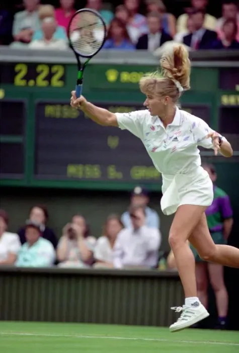 Framed Print : All England Lawn Tennis Championships at Wimbledon. Ladies Singles Steffi Graf in Framed Print : All England Lawn Tennis Championships at Wimbledon. Ladies Singles Steffi Graf in