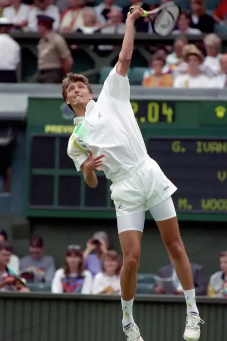 Framed Print : All England Lawn Tennis Championships at Wimbledon. Goran Ivanisevic in action Framed Print : All England Lawn Tennis Championships at Wimbledon. Goran Ivanisevic in action
