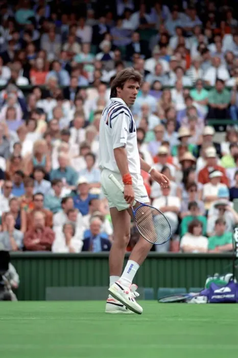 Framed Print : All England Lawn Tennis Championships at Wimbledon. Michael Stich in action during his Framed Print : All England Lawn Tennis Championships at Wimbledon. Michael Stich in action during his