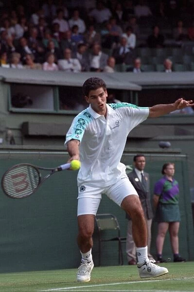 All England Lawn Tennis Championships at Wimbledon. Pete Sampras in action during
