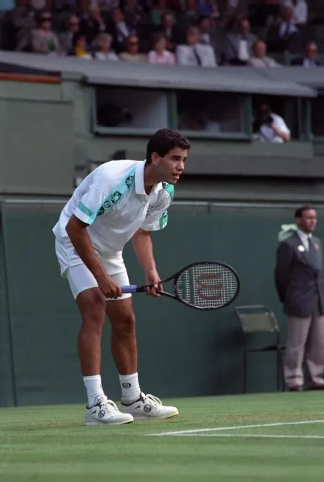Framed Print : All England Lawn Tennis Championships at Wimbledon. Pete Sampras in action during Framed Print : All England Lawn Tennis Championships at Wimbledon. Pete Sampras in action during