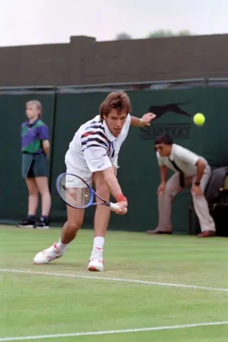 Framed Print : All England Lawn Tennis Championships at Wimbledon. Michael Stich in action Framed Print : All England Lawn Tennis Championships at Wimbledon. Michael Stich in action