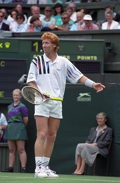 All England Lawn Tennis Championships at Wimbledon. Mark Woodforde argues a call