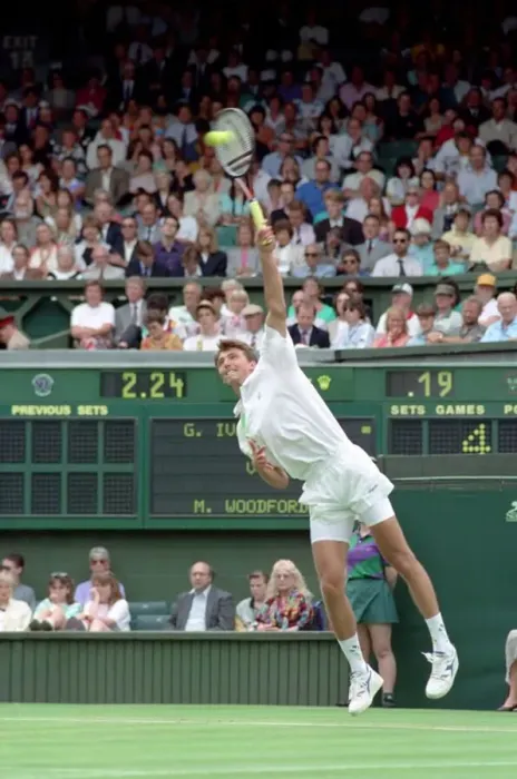 Framed Print : All England Lawn Tennis Championships at Wimbledon. Goran Ivanisevic in action