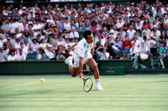 Framed Print : All England Lawn Tennis Championships at Wimbledon Michael Chang in action during