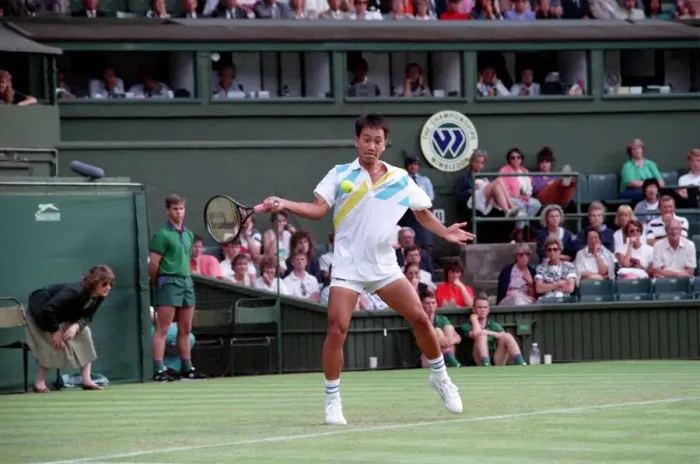 Framed Print : All England Lawn Tennis Championships at Wimbledon Michael Chang in action during