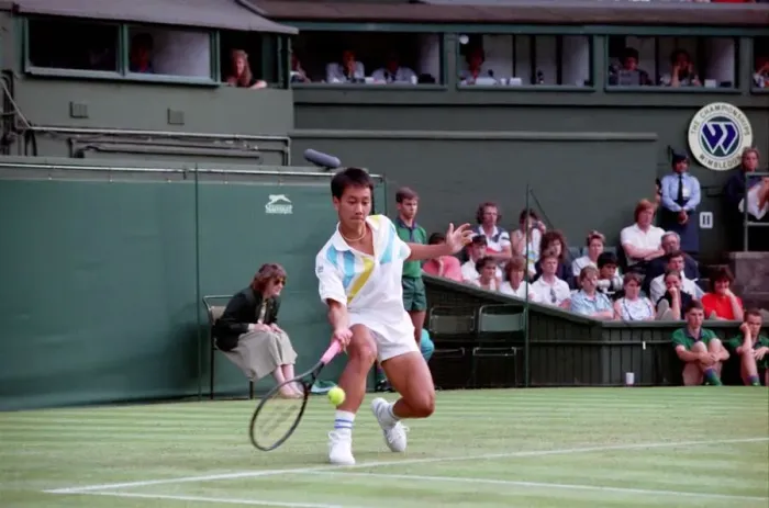 Framed Print : All England Lawn Tennis Championships at Wimbledon Michael Chang in action during Framed Print : All England Lawn Tennis Championships at Wimbledon Michael Chang in action during
