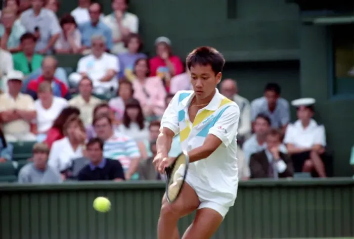 Framed Print : All England Lawn Tennis Championships at Wimbledon Michael Chang in action during Framed Print : All England Lawn Tennis Championships at Wimbledon Michael Chang in action during