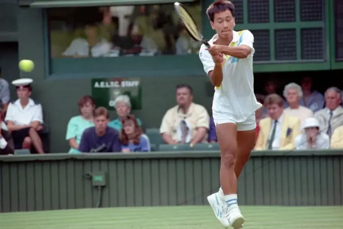 Framed Print : All England Lawn Tennis Championships at Wimbledon Michael Chang in action during Framed Print : All England Lawn Tennis Championships at Wimbledon Michael Chang in action during