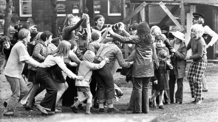 Framed Print : All the fun of the festival. Students from the Northumberland college of Education