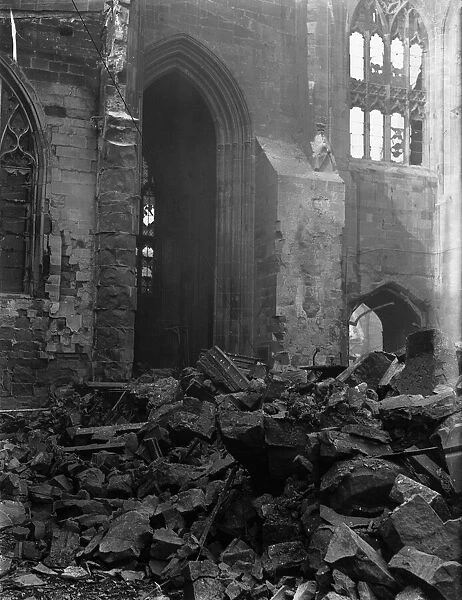 All that remains of St Michaels Cathedral following the air raid of the 14th