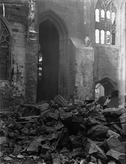 Framed Print : All that remains of St Michaels Cathedral following the air raid of the 14th Framed Print : All that remains of St Michaels Cathedral following the air raid of the 14th