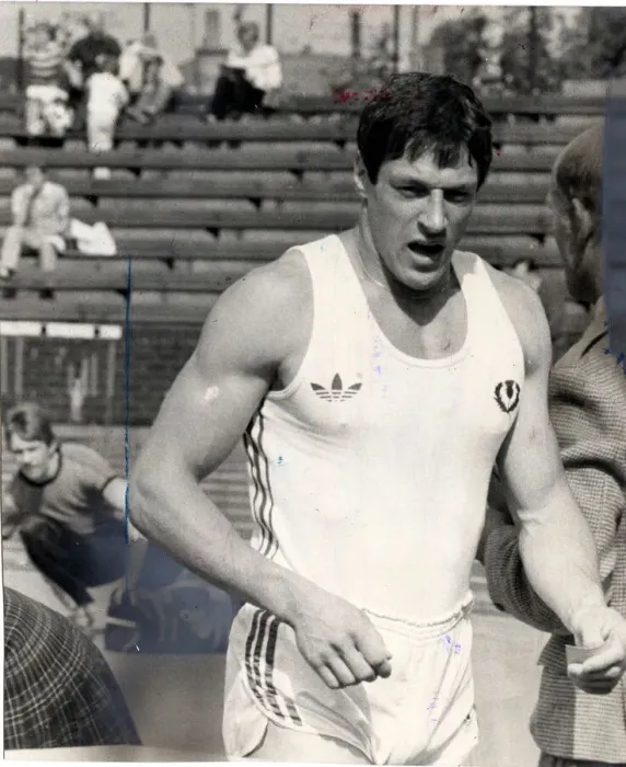 Framed Print : Allan Wells after his Edinburgh win Sport athletics circa 1983 Framed Print : Allan Wells after his Edinburgh win Sport athletics circa 1983
