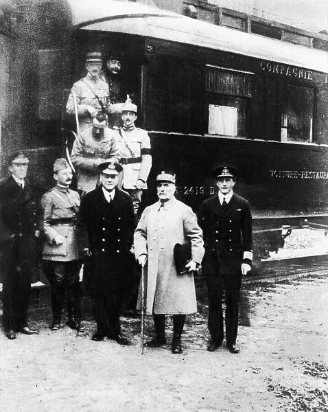 The allied representatives at the signing of the armistice