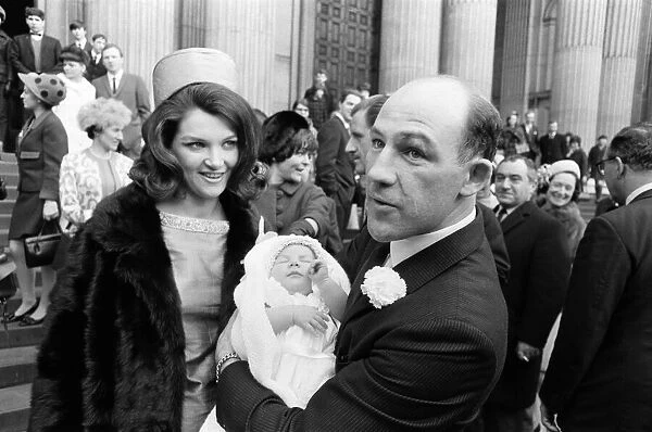 Allison, the daughter of Stirling Moss and his American wife Elaine is christened at St