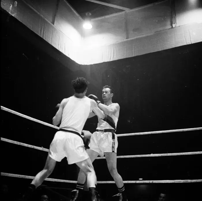 Framed Print : Amateur boxing match between the USA and England at Wembley Framed Print : Amateur boxing match between the USA and England at Wembley