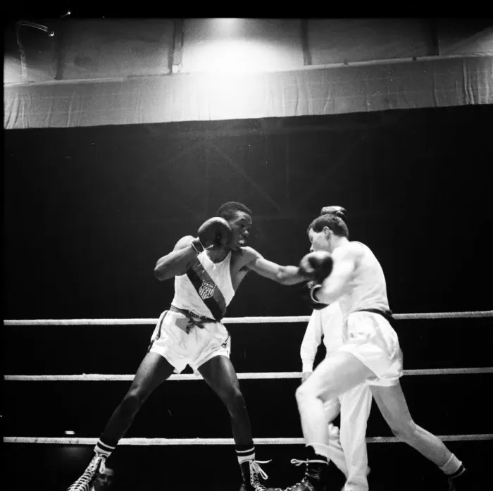 Framed Print : Amateur boxing match between the USA and England at Wembley Framed Print : Amateur boxing match between the USA and England at Wembley
