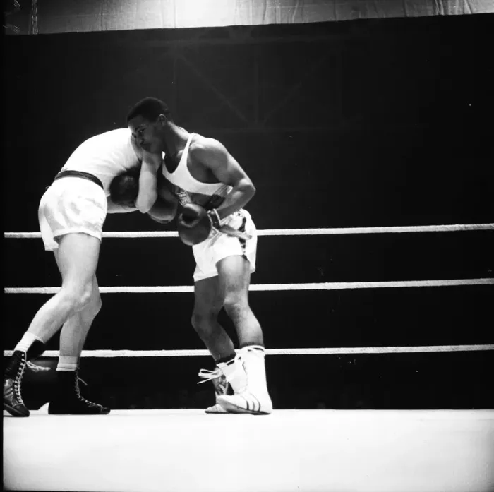 Framed Print : Amateur boxing match between the USA and England at Wembley Framed Print : Amateur boxing match between the USA and England at Wembley