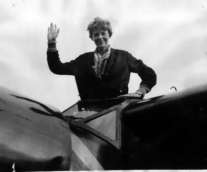 Framed Print : Amelia Earhart completed her Atlantic flight Our picture shows Amelia Earhart Framed Print : Amelia Earhart completed her Atlantic flight Our picture shows Amelia Earhart