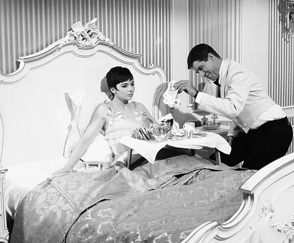 American actor and comedian Jerry Lewis seen here with actress Jacqueline Pearce during