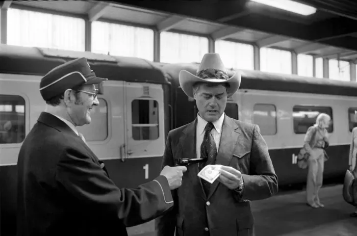Framed Print : American actor Larry Hagman who plays J. R. Ewing in the hit TV series Dallas