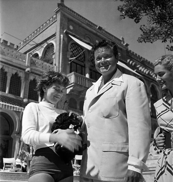 American actor Orson Welles in Verice, Italy. September 1952 C4486