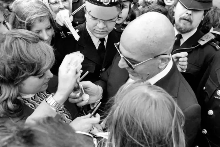 Framed Print : American actor Telly Savalas meets another Kojak