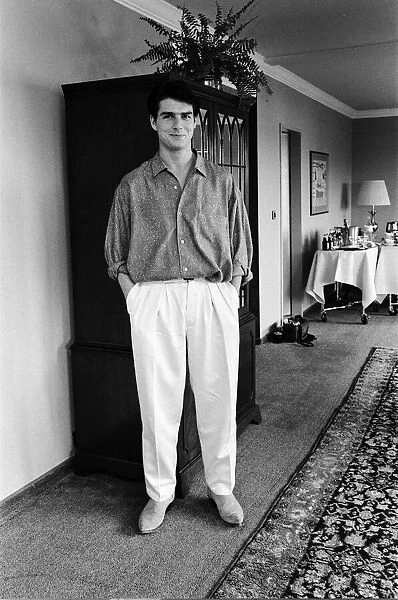 American actor Tom Cruise in his hotel suite on a visit to London