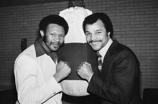 American boxer Joe Cokes (left) and John Conteh at the Sobell Centre to promote their