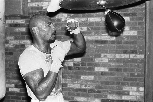 American boxer Marvin Hagler training ahead of his title challenge against WBC