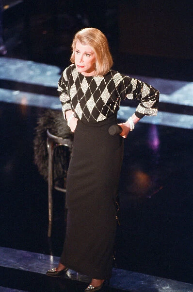 American Comedian Joan Rivers on stage, 7th June 1992