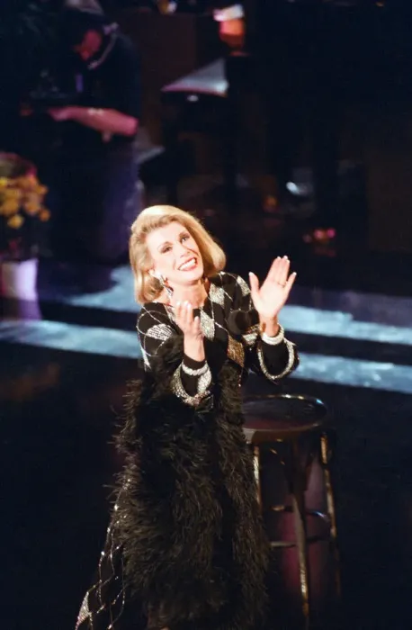 Framed Print : American Comedian Joan Rivers on stage, 7th June 1992 Framed Print : American Comedian Joan Rivers on stage, 7th June 1992