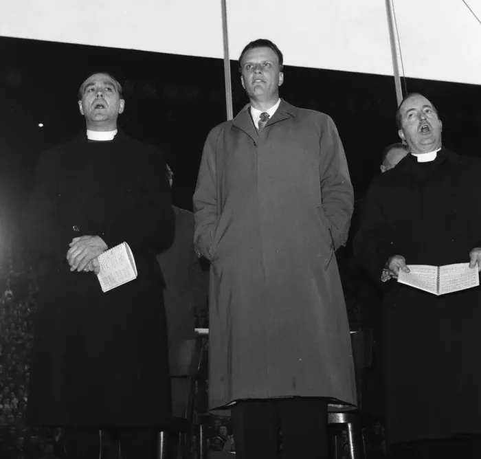 Framed Print : American evangelist Billy Graham at Wembley during his visit to London