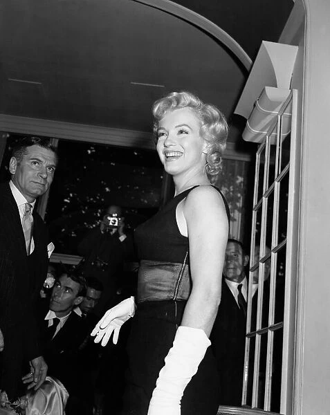 American film actress Marilyn Monroe at the Savoy Hotel during her visit to London to