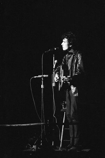 American folk singer Bob Dylan in concert at the Royal Albert Hall