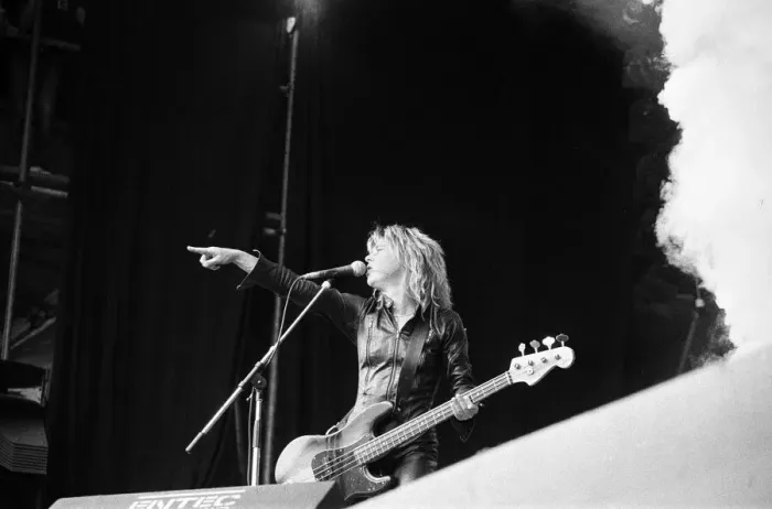 Framed Print : American glam rock musician Suzi Quatro performing on stage on Saturday night Framed Print : American glam rock musician Suzi Quatro performing on stage on Saturday night