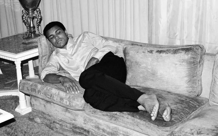 Framed Print : Former American heavyweight boxing champion Muhammad Ali looking in relaxed mood shortly