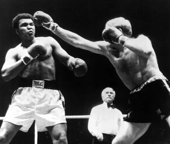 Framed Print : American Heavyweight Champion of the World Muhammad Ali in action against Richard Dunn of Framed Print : American Heavyweight Champion of the World Muhammad Ali in action against Richard Dunn of