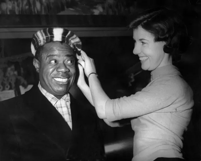 Framed Print : American jazz musician Louis Armstrong stops off at Prestwick Airport