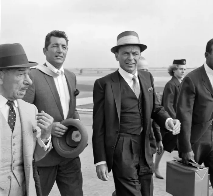 Framed Print : American musician and screen legend Frank Sinatra arrives at Heathrow airport in London