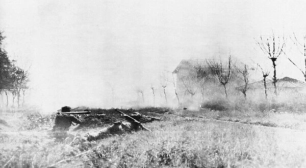 American patrol attacking an enemy held farmhouse. 19th April 1944