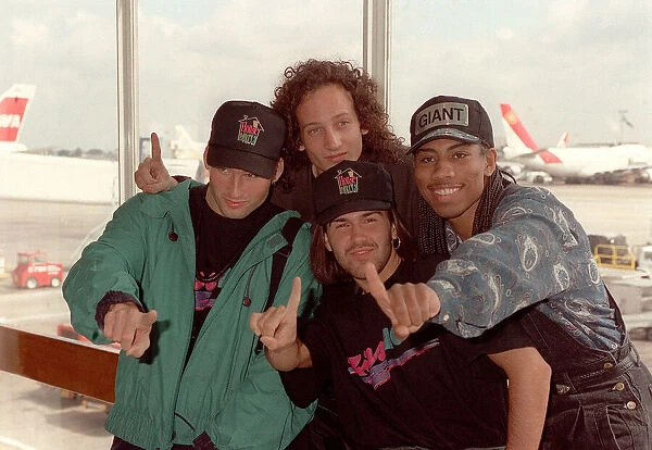 American Pop band Color Me Badd at London airport. Color Me Badd had a UK Number