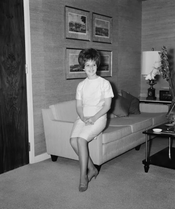 Framed Print : American pop singer Brenda Lee in her room at the Hilton Hotel in London