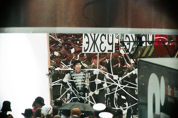 American pop singer Michael Jackson in Budapest, Hungary during the filming of his '